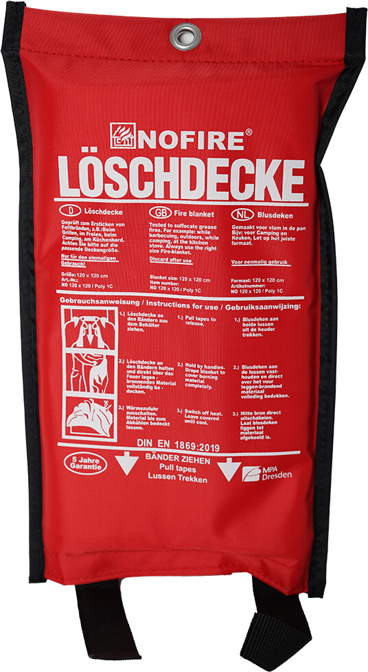 NoFire Löschdecke 1,2x1,2m - Polybag