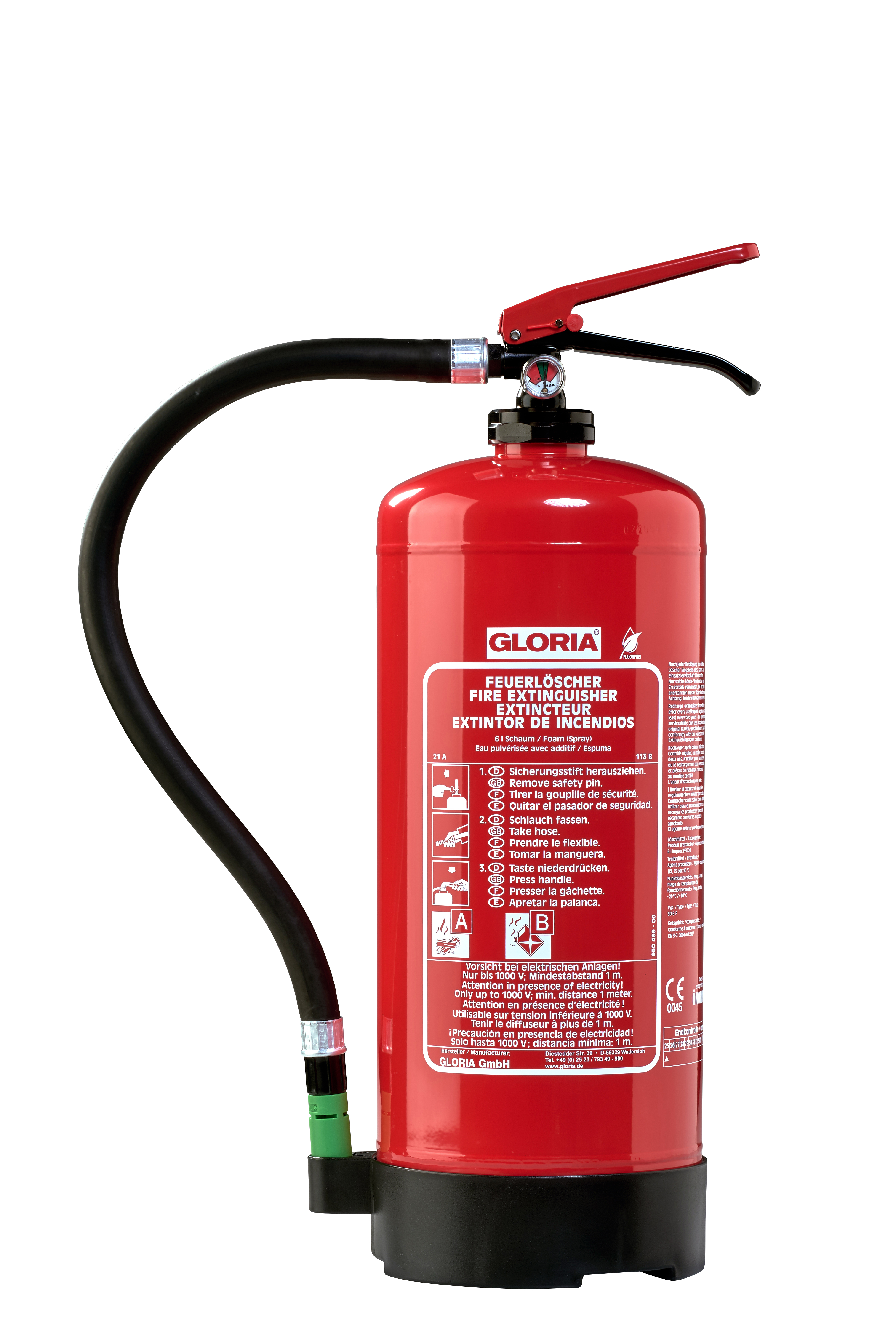 Gloria SD6F-20° fluorfreier Schaum Dauerdrucklöscher frostsicher
